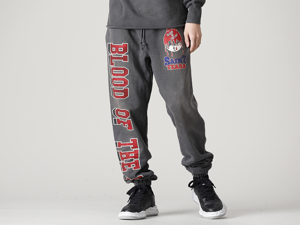 ©️SAINT M×××××× 2022-23秋冬系列的第6波单品发布了!现在店铺和网购同时开始销售! - SM-A22-0000-053(DENIM TEARS × ©SAINT M×××××× SAINT TEARS HOLY GRAIL Sweat pants Black) - 1-004