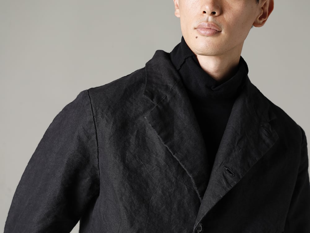 GARMENT REPRODUCTION OF WORKERS(ガーメント リプロダクション オブ ワーカース) 22-23(秋冬) アルチザンとストリートを織り交ぜたスタイル - Vincent-Jacket-Washi-Black ビンセント ジャケット 和紙 ブラック - TTC-swcm-blk コットンボトルネック ブラック 3-003