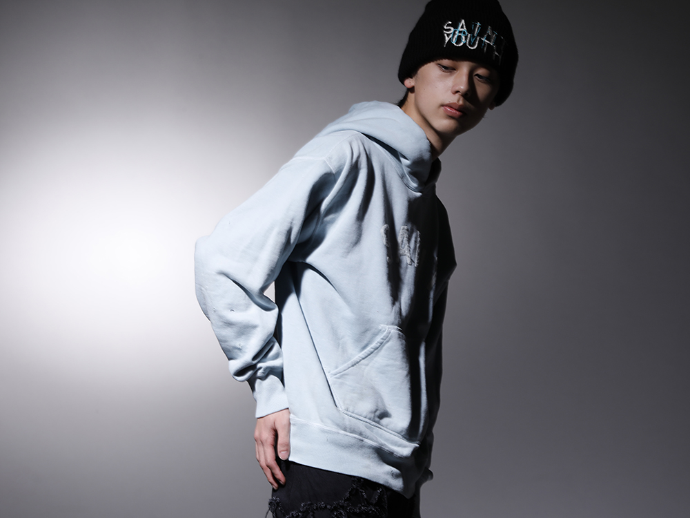 SAINT M×××××× 2022-23AW - Light blue color attracts the eye ©SAINT M×××××× hoodies, etc. - SM-A22-0000-022(HOLY RELICS FELT Hoodie) SM-A22-0000-044(SAINT YOUTH Knit Cap) - 2-002