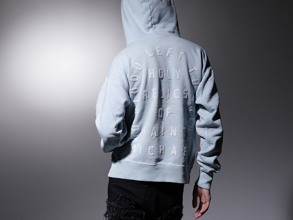 SAINT M×××××× 2022-23AW - Light blue color attracts the eye ©SAINT M×××××× hoodies, etc. - SM-A22-0000-022(HOLY RELICS FELT Hoodie) - 2-003