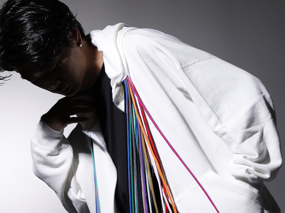 PHENOMENON 2022-23AW - Zip-up hoodie featuring a large number of eye-catching cords - ILLCS22A-034-White(MASTERMIND WORLD × PHENOMENON Multi Cord Zip-up Hooded (PHMN Original 2008) White) - 2-010