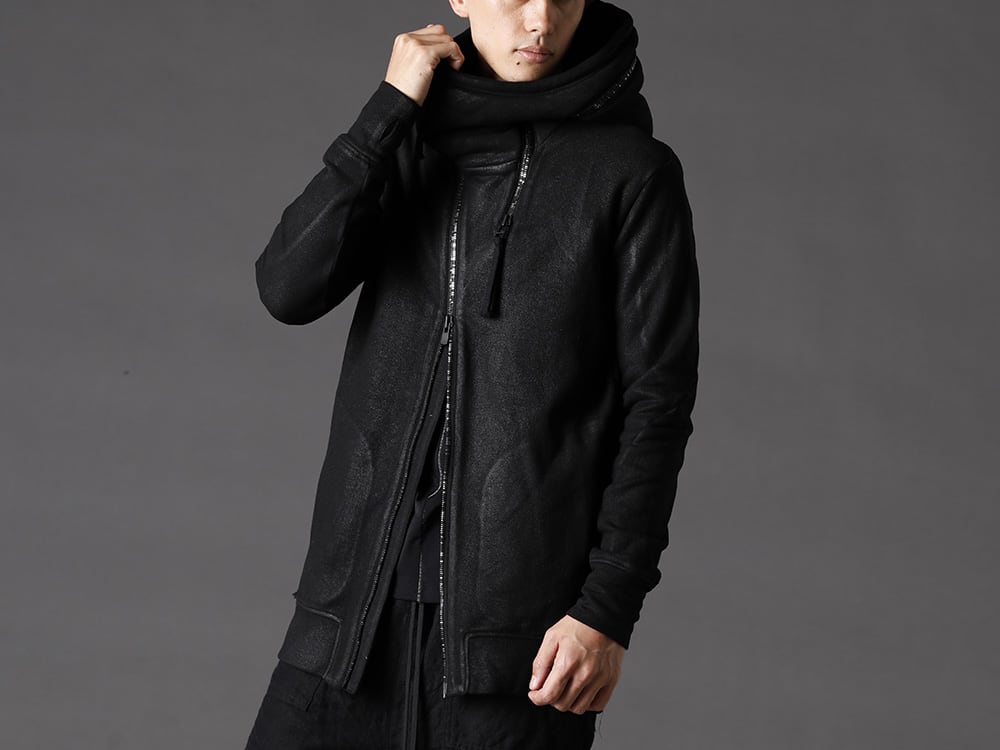 The Viridi-anne(ザ ヴィリジアン) 22-23AW(秋冬) お互いに変化しながら根底の部分がクロスオーバー  - ST101-0122A無撚糸裏毛コーティングダブルジップフーデッドジャケット 