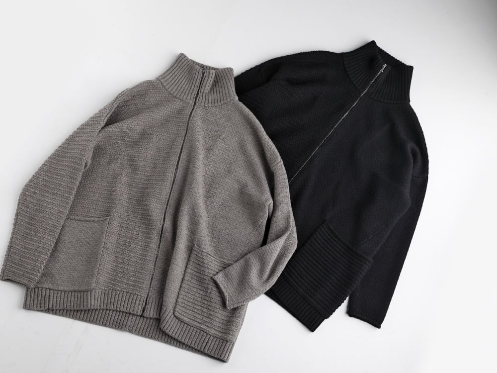 DEVOA 22-23AW KTS-MLH-Melange-Gray High Neck Knit Merino Wool Melange Gray KTS-MLH-Black High Neck Knit Merino Wool Black