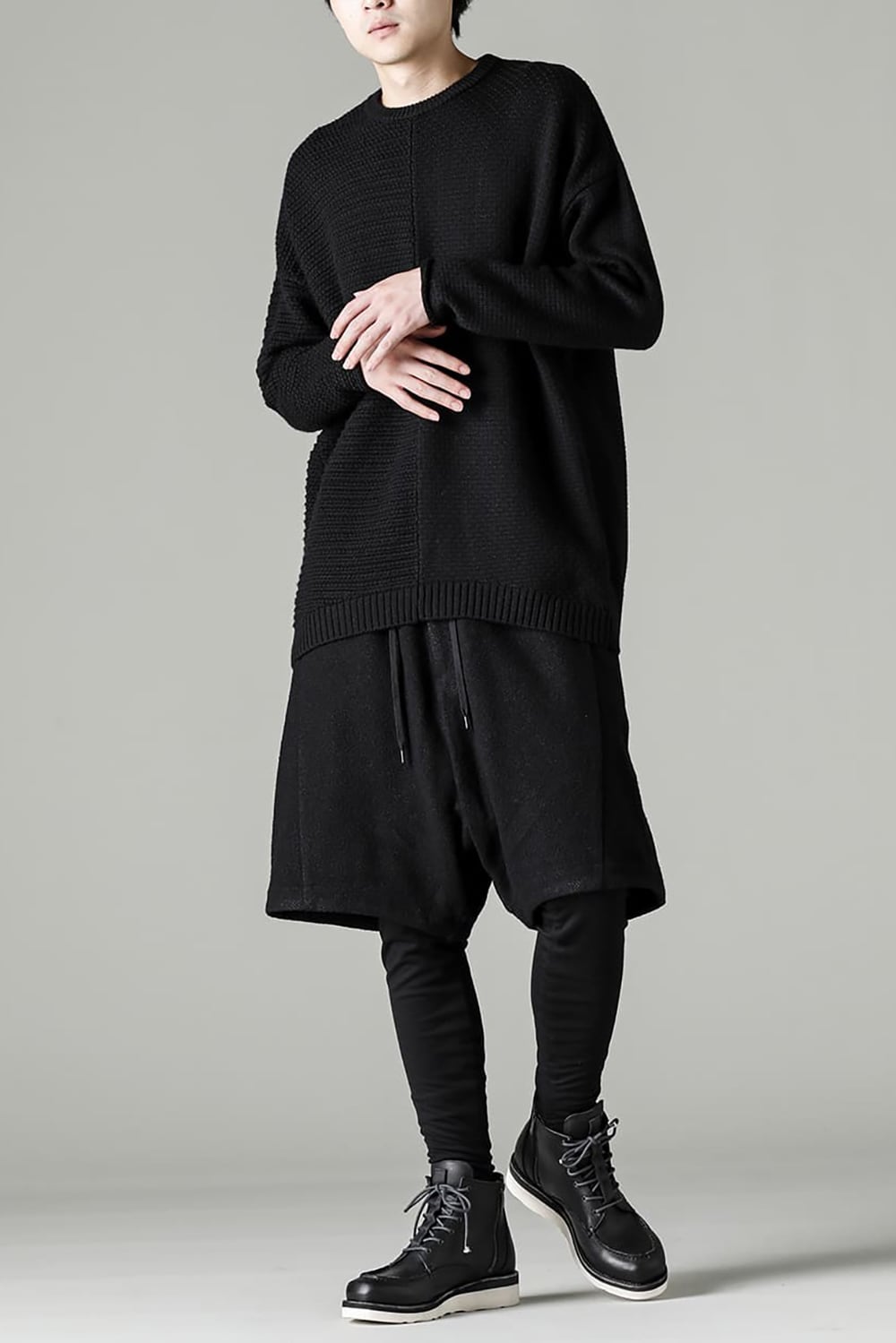 DEVOA 22-23AW An exquisite sense of balance and attention to details - KTS-MLP-Black Pullover knit merino wool Black 2-004