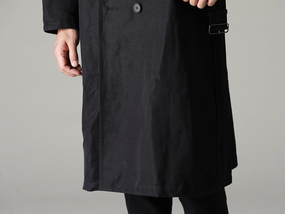 KLASICA 22-23AW  Authentic texture - 22C-59TRCGRANADO-Black Motorcyclist Trench Coat Black - M2981 High Neck Tshirt 1-003