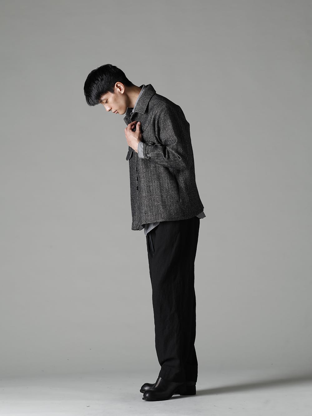 KLASICA 22-23AW  A mix of simple design and distinctive fabrics - 22C-41SHJ-MMD Lined Shirt Jacket - Classic Herring Bone - center-seam-shrit-Herringbone Selvedge Shirt Herringbone - villa-b-22-23aw Wide Easy Pants - PL0FZ Orthopaedic Decollete Shoes Double Sole Horse Full Grain - PL0FZ - PL0FZ 1-001