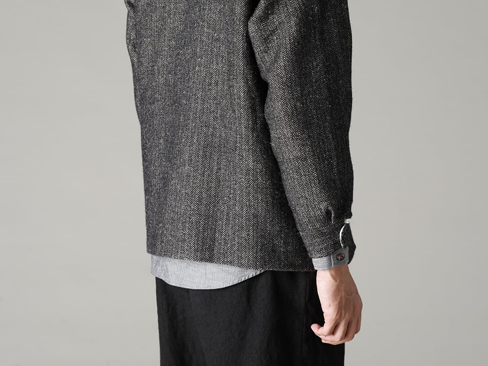 KLASICA 22-23AW Creating a connection between the items.  - 22C-41SHJ-MMD Lined Shirt Jacket - Classic Herring Bone - center-seam-shrit-Herringbone Selvedge Shirt Herringbone 2-003