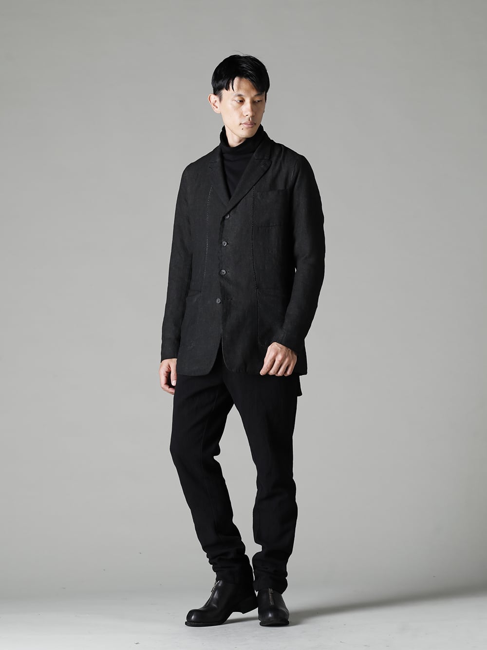 masnada(マスナダ) 22-23AW(秋冬)  - リバーシブルで着用できるオンリーワンの1着 メイン級のジャケットでコーディネートを彩る - M2921 リバーシブル ジャケット - TTC-swcm-blk コットンボトルネック ブラック - UP110-354B コントゥア パンツ 2.0 - PL0FZ オーソピーディック デコルテ シューズ ダブルソール ホース フルグレイン - PL0FZ