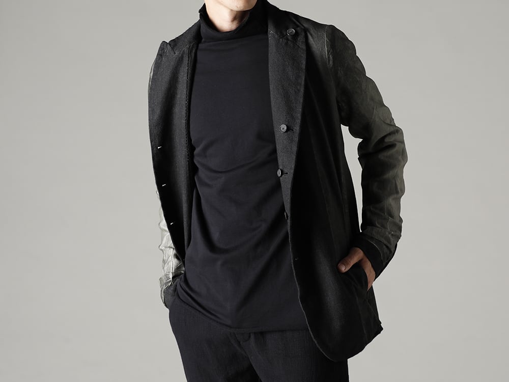 masnada(マスナダ) 22-23AW(秋冬) 万能なインナーでまとまりを作る  - M2921 リバーシブル ジャケット - TTC-swcm-blk コットンボトルネック ブラック