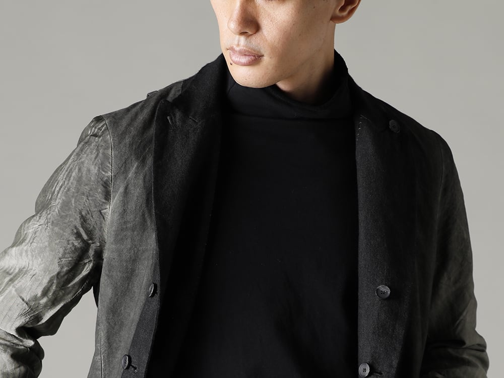 masnada(マスナダ) 22-23AW(秋冬) 万能なインナーでまとまりを作る  - M2921 リバーシブル ジャケット - TTC-swcm-blk コットンボトルネック ブラック 2-001