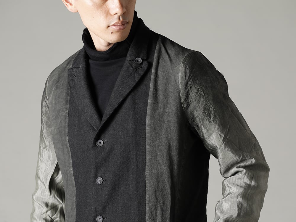 masnada(マスナダ) 22-23AW(秋冬) 万能なインナーでまとまりを作る  - M2921 リバーシブル ジャケット - TTC-swcm-blk コットンボトルネック ブラック 2-003