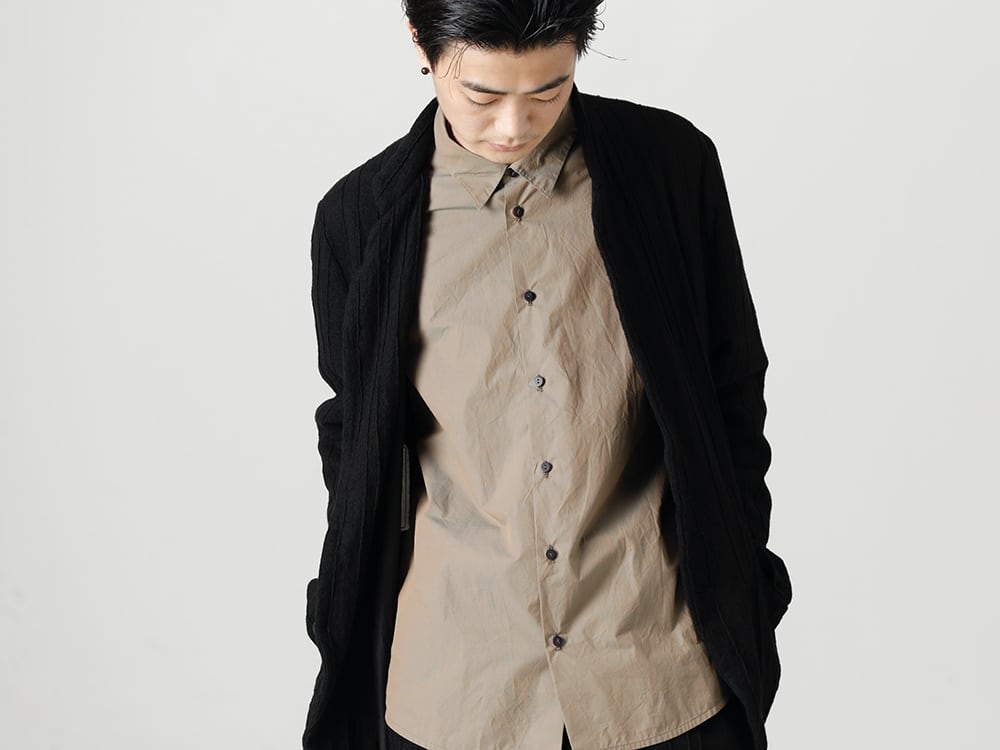 NOUSAN(ノウザン) 22-23AW(秋冬) 玉虫素材を加えダークトーンのセットアップにレトロ感をプラス - joep-preat-wool プリーツド ウール スタンド カラー ジャケット - Shirt-a-Tamamushi 玉虫 シャツ 3-002