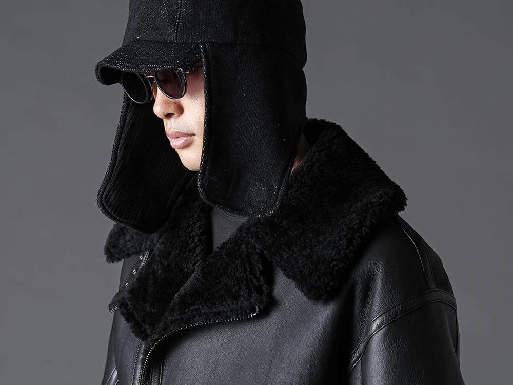 The Viridi-anne - ザ ヴィリジアン 2022-23AW ライダースデザインの肉厚なムートンジャケット  - VI-3503-06 ムートンジャケット - VI-3548-09 綿ウール キャップ - RG2001TVA リガーズ コラボレーション サングラス 2-002