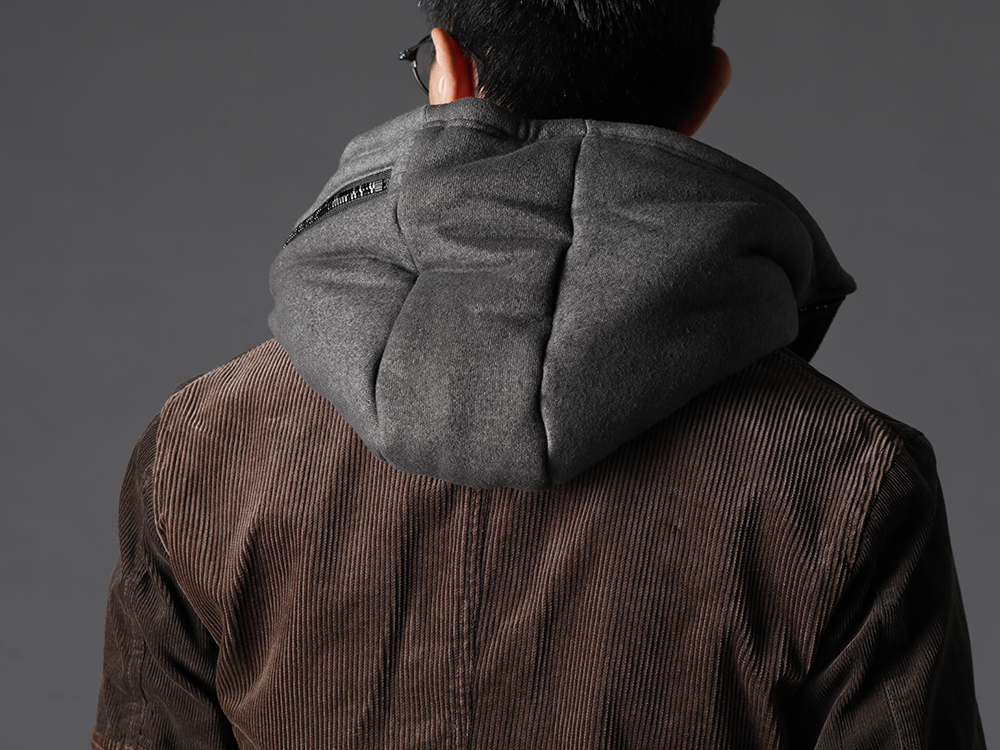 ザ ヴィリディアン / ディーハイゲン 2022-23AW - インナーにフーディーを合わせてカジュアルダウン - VI-3520-06(コーデュロイ ジャケット) ST101-0222A-Dust(無撚糸裏毛ダブルジップフーデッドジャケット ダスト) - 2-007