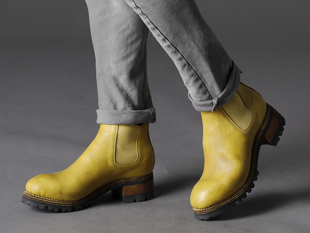 グイディ 2022-23AW - カジュアルなスタイリングの中にも美しさを感じるシルエット - PL06V-CO81T(サイドゴアアンクルブーツビブラムソール - ホース フルグレイン レザー CO81T) - 3-007