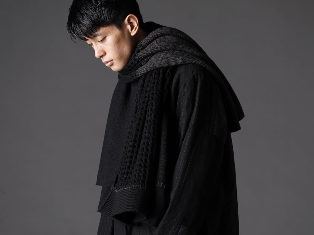 The Viridi-anne 22-23AW The bold changeover makes it look like a TVA style -  VI-3516-06 Wool / Linen Combination Jacket KTS-MLP-Melange-Gray Pullover knit merino wool Melange Gray