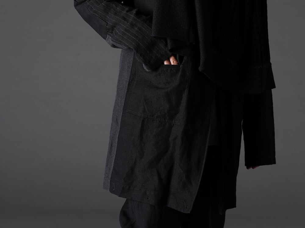 The Viridi-anne 22-23AW The bold changeover makes it look like a TVA style  - VI-3516-06 Wool / Linen Combination Jacket KTS-MLP-Melange-Gray Pullover knit merino wool Melange Gray 2-002