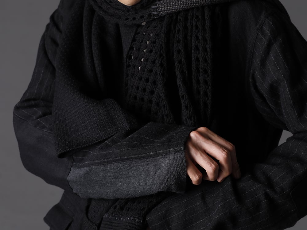 The Viridi-anne 22-23AW The bold changeover makes it look like a TVA style  - VI-3516-06 Wool / Linen Combination Jacket KTS-MLP-Melange-Gray Pullover knit merino wool Melange Gray 2-003