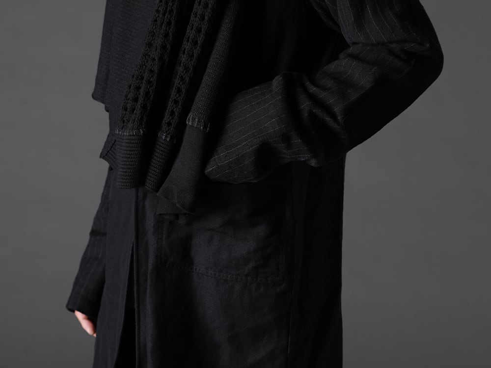 The Viridi-anne 22-23AW The bold changeover makes it look like a TVA style  - VI-3516-06 Wool / Linen Combination Jacket KTS-MLP-Melange-Gray Pullover knit merino wool Melange Gray 2-004