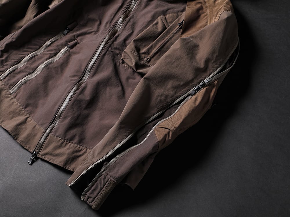 The Viridi-anne 2022-23AW Zip design for a wider range of wearing styles - VI-3508-06-Brown-Gray Tactical Jacket Brown Gray 4-003