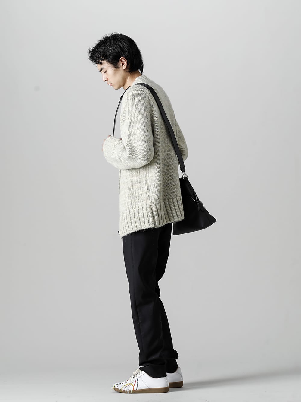 Autumn foliage style with a Maison Margiela knit cardigan 