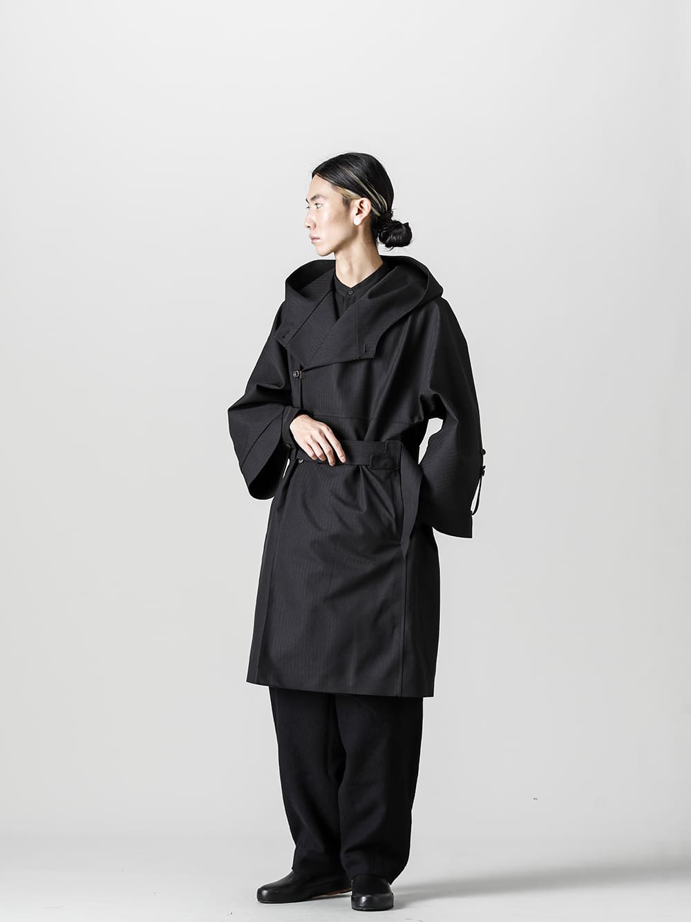 Norwegian Rain-ノルウェージャンレイン 22-23AW(秋冬) 秋冬スタイルに抜け感をプラスできるスニーカーライクなスリップオンシューズ - Rive-Gauche-Redux-Unisex-Herringbone-Black-リヴ ゴージュ リダックス ユニセックス - 0M2230709-マンダリンカラー ポケットシャツ - 0M2230511-フロントポケット ドローストリング パンツ - Handsewn-Slipper-ハンドソーン スリッパ 3-003