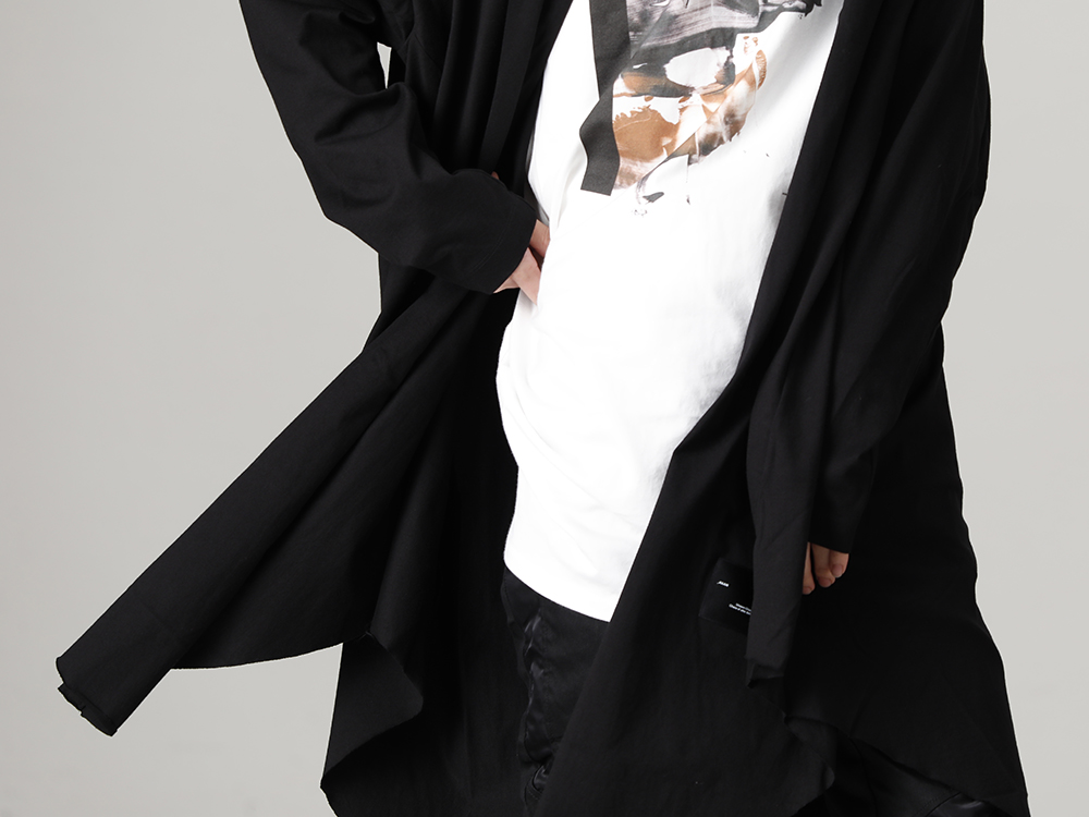 ユリウス 2023PS - JULIUS(ユリウス) 2023PSコレクションよりデリバリーが開始！只今より店頭・通販共に販売スタート！ - 807CUM5-Black(コットンジャージー ローブカーディガン ブラック) - 2-003