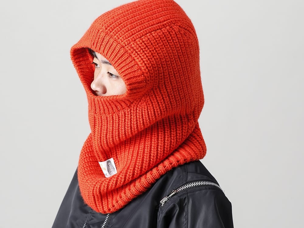 TAKAHIROMIYASHITATheSoloist. - タカヒロミヤシタ ザソロイスト 2022-23AW 見出し2  - sj.0014AW22 ダブルジップ バルーンシェイプド ボンバージャケット - sk.0003AW22-Orange アランパターン バラクラバ オレンジ - CSC-K405F-Dark-Chocolate FASCINATE 別注 スーピマコットンジャージー ハイネックロングスリーブ Tシャツ ダーク チョコレート 2-002