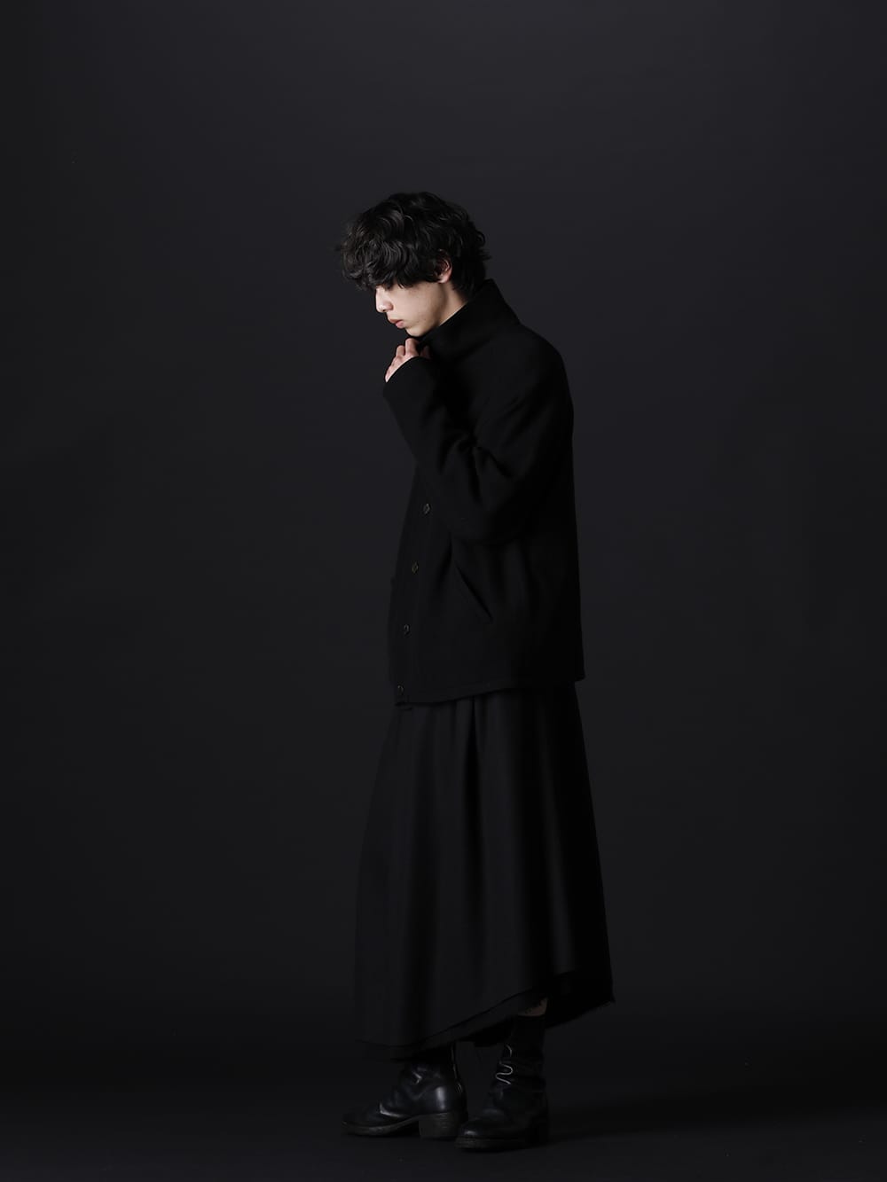 kujaku / GUIDI 2022-23AW - Soft and autumn/winter-like black style - KJ-22AW13(himehiganbana jacket) KJ-22AW33-Black(otomeyuri skirt Black) 788Z_H(Back Zip Boots Double Sole - Horse Full Grain Leather) - 1-002