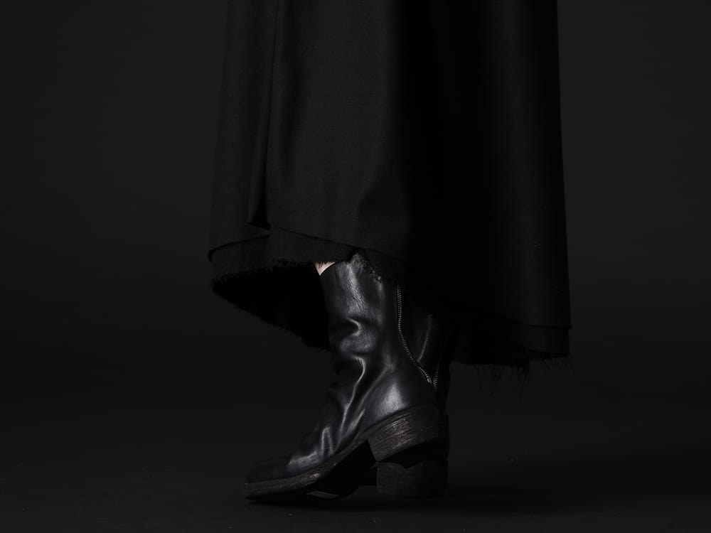 kujaku 2022-23AW - Skirt style with a touch of femininity - KJ-22AW33-Black(otomeyuri skirt Black) 788Z_H(Back Zip Boots Double Sole - Horse Full Grain Leather) - 3-006