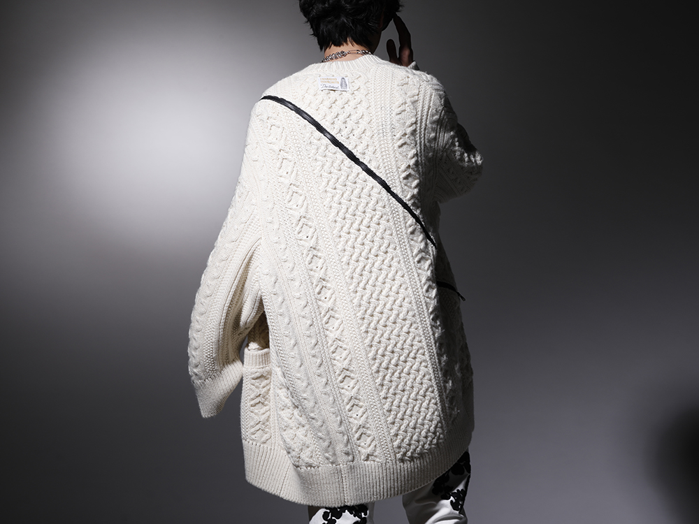 TAKAHIROMIYASHITATheSoloist. 2022-23AW - Pieces that incorporate each brand's unique style. - sk.0001AW22-White(double zip balloon shaped aran pattern cardigan White) - 2-003