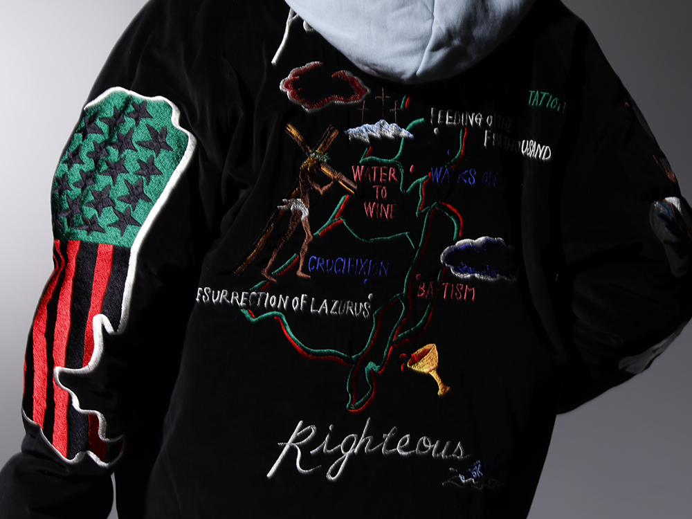 SAINT M×××××× 2022-23AW - A Satin Jacket that can be enjoyed in two ways: in black, or in bright green and pink. - SM-S22-0000-059(DENIM TEARS × ©SAINT M×××××× SAINT TEARS Reversible Sukajyan) - 2-006