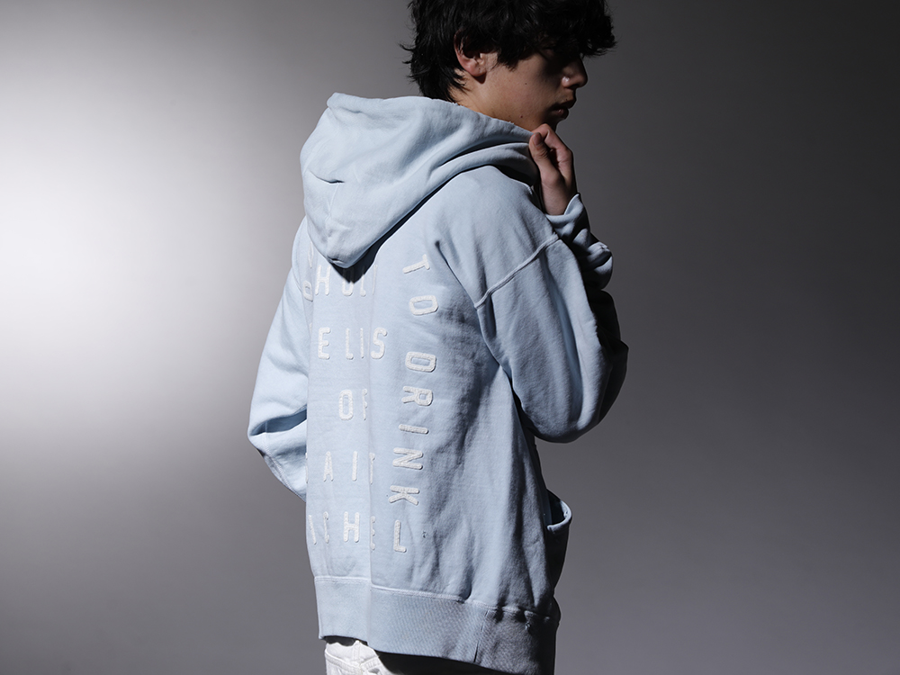 SAINT M×××××× 2022-23AW - A Satin Jacket that can be enjoyed in two ways: in black, or in bright green and pink. - SM-A22-0000-022(HOLY RELICS FELT Hoodie) - 2-013