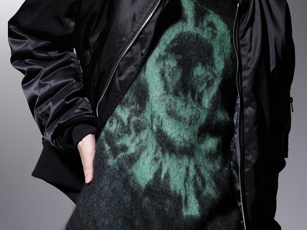 セントマイケル 2022-23AW - コラボレーションにより実現したスペシャルな1着 - SM-A22-0000-072(ボーン X レイズド × セントマイケル CLOWN ニット ブラック) - 2-009