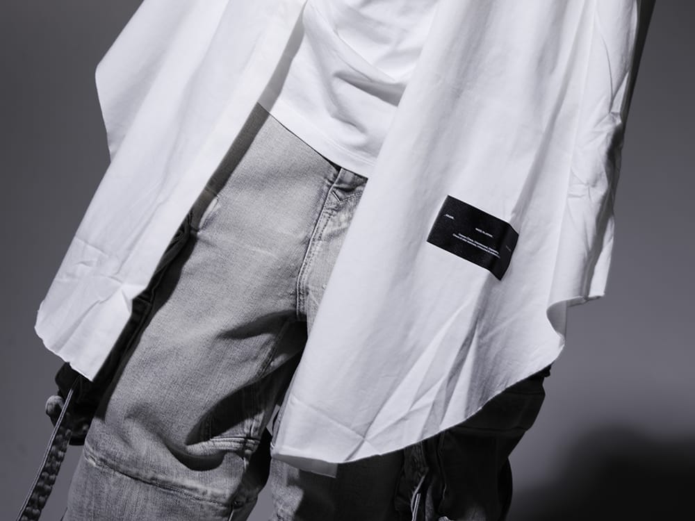 ユリウス 2022-23AW - 軽さを演出するホワイトカラーのドレープ - 807CUM5-Off-White(コットンジャージー ローブカーディガン オフホワイト) - 2-006