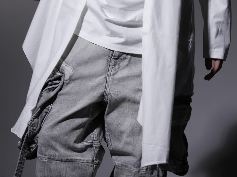 ユリウス 2022-23AW - 圧倒的な人気を誇るガスマスクパンツの新作 - 799PAM24-PL(10.5oz ストレッチデニム ガスマスク ワイドパンツ プラスター) - 3-004