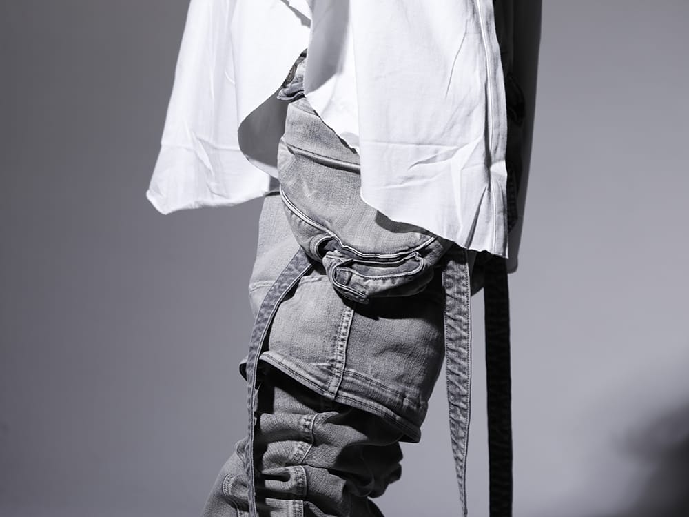 ユリウス 2022-23AW - 圧倒的な人気を誇るガスマスクパンツの新作 - 799PAM24-PL(10.5oz ストレッチデニム ガスマスク ワイドパンツ プラスター) - 3-005