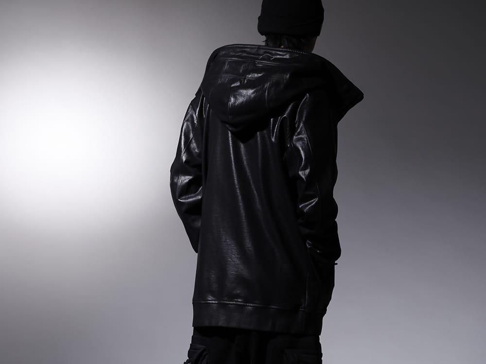 ユリウス 2022-23AW - コーティングが特徴的なJULIUSのフーディー - 799CUM21-C(フロントジップ コーティング スウェットフーディー) - 2-002