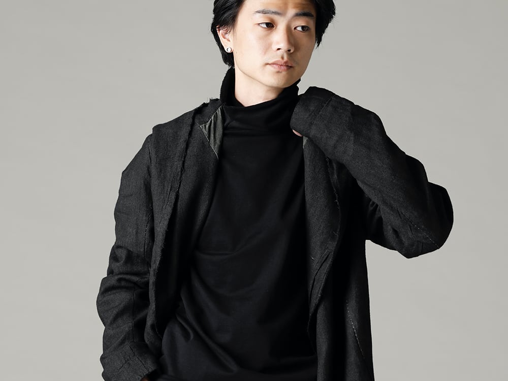 masnada 22-23AW All-black creates a stylish and urban atmosphere - M2920 Reversible Parka - TTC-swcm-blk Cotton Bottleneck Black - M2931 Baggy Jeans - 788Z_H Back Zip Boots Double Sole - Horse Full Grain Leather 3-004