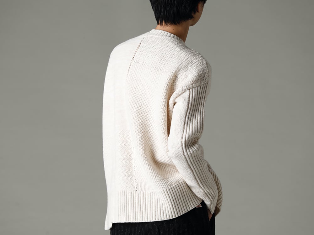 KLASICA(クラシカ) 22-23AW(秋冬)  品の良さを感じさせるナチュラルカラー - 22C-69PO-TRANSIT-Natural テク コンバージョン リラックス フィット 7G ニット ナチュラル 1-002