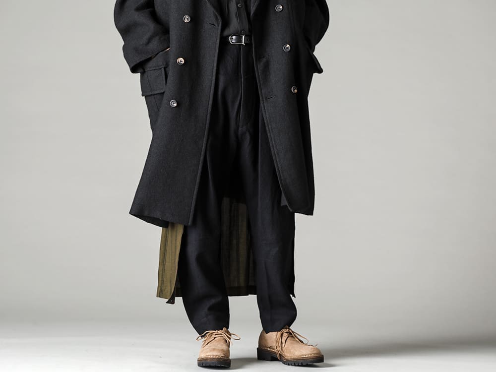 ZIGGY CHEN 22-23AW Styling - trousers Simple trousers that are versatile because of their simplicity  0M2230512-Horizontal seam tapered cut trousers- M6261-Belt Loop Fine - 792V_N-CO93T-Classic Derby rubber sole Norvegese - Horse full-grain leather - 792V_N CO93T 3-001