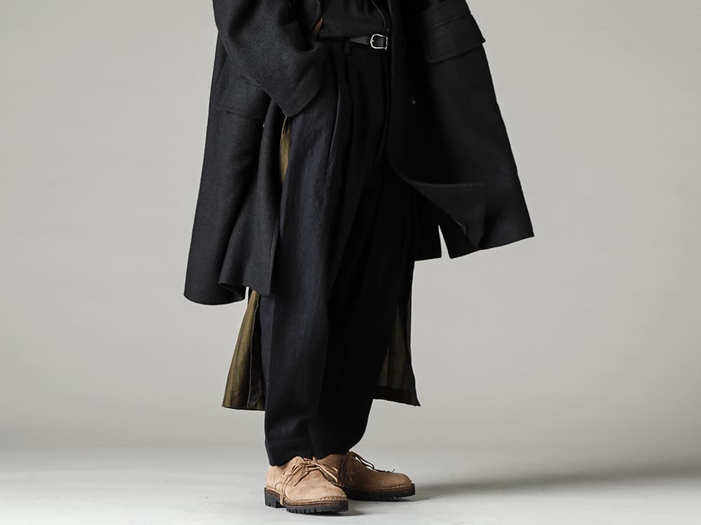 ZIGGY CHEN 22-23AW Simple trousers that are versatile because of their simplicity -  0M2230512-Horizontal seam tapered cut trousers- M6261-Belt Loop Fine - 792V_N-CO93T-Classic Derby rubber sole Norvegese - Horse full-grain leather - 792V_N CO93T 3-002