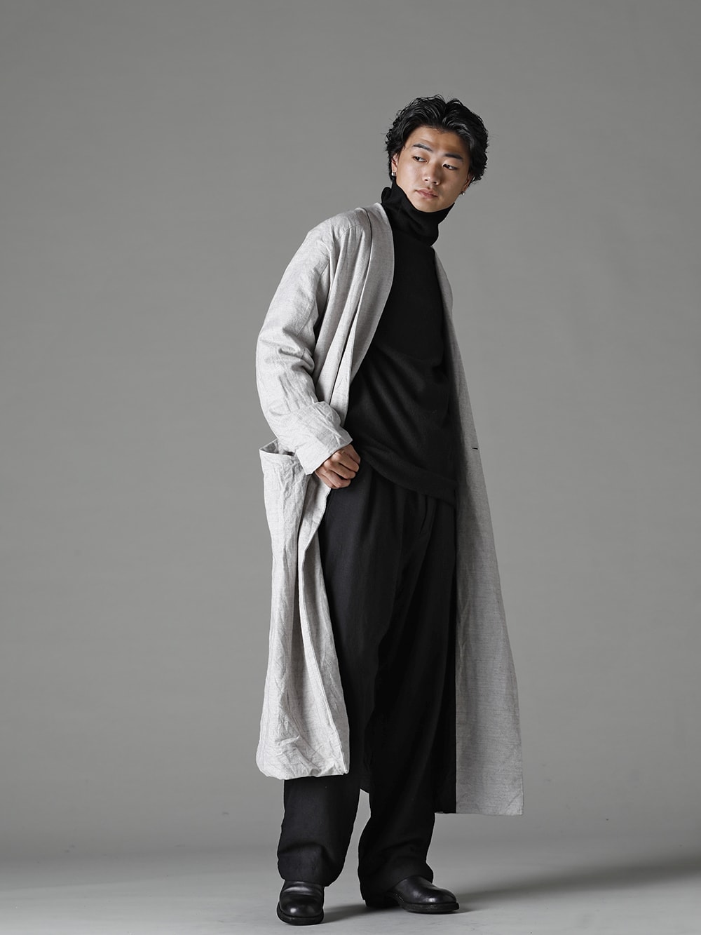 GARMENT REPRODUCTION OF WORKERS(ガーメント リプロダクション オブ ワーカース) 22-23AW(秋冬) バーガー コート ショール カラー ネル ナチュラル 1-001