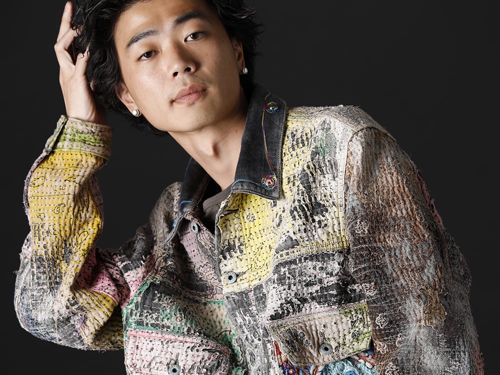 プロレタ リ アート 2022-23AW - マルチカラーで仕上げた迫力ある1着 - UROBOROS-DENIM-JACKET-MULCH-XL-22-23AW(デニムジャケット 2nd タイプ ビーズ付き) - 2-005