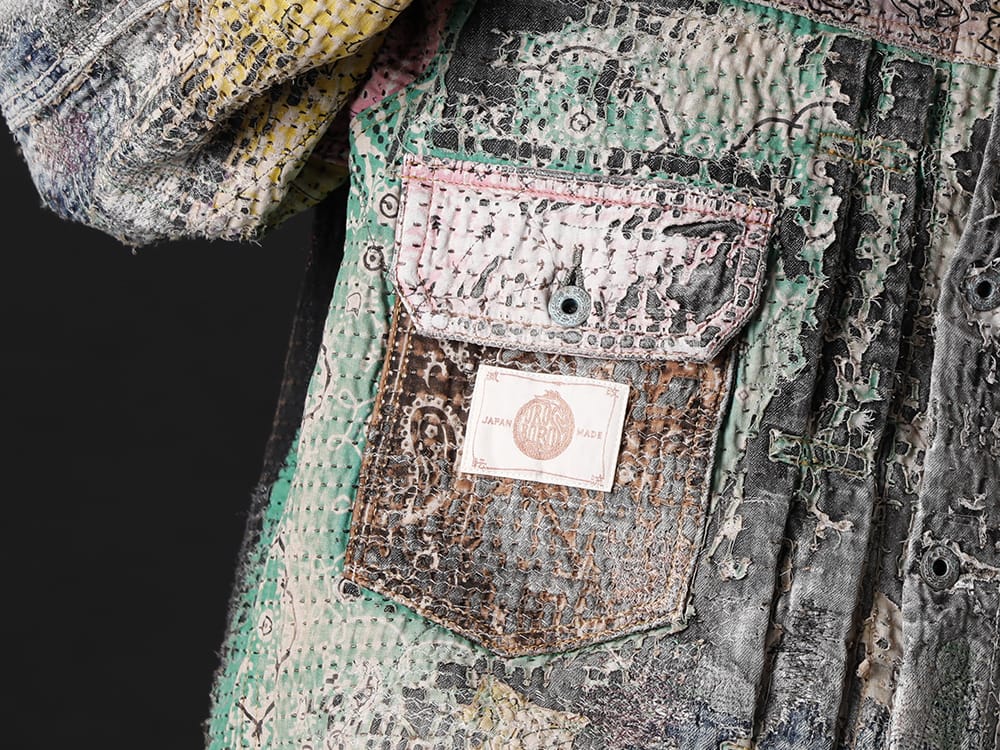 プロレタ リ アート 2022-23AW - マルチカラーで仕上げた迫力ある1着 - UROBOROS-DENIM-JACKET-MULCH-XL-22-23AW(デニムジャケット 2nd タイプ ビーズ付き) - 2-009
