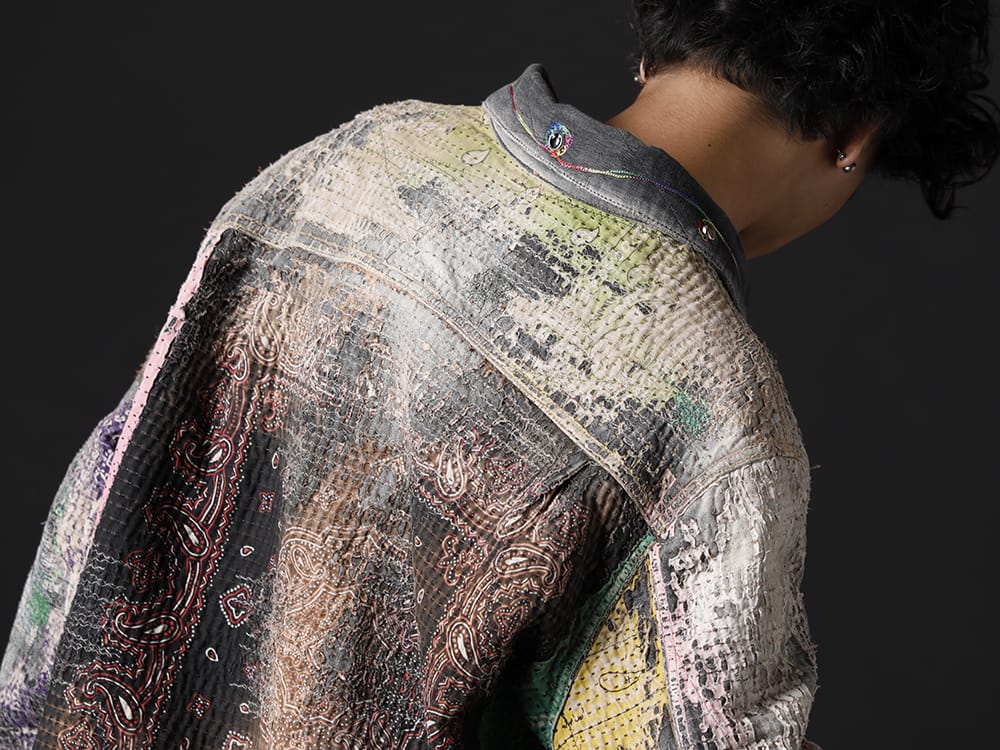 プロレタ リ アート 2022-23AW - マルチカラーで仕上げた迫力ある1着 - UROBOROS-DENIM-JACKET-MULCH-XL-22-23AW(デニムジャケット 2nd タイプ ビーズ付き) - 2-012