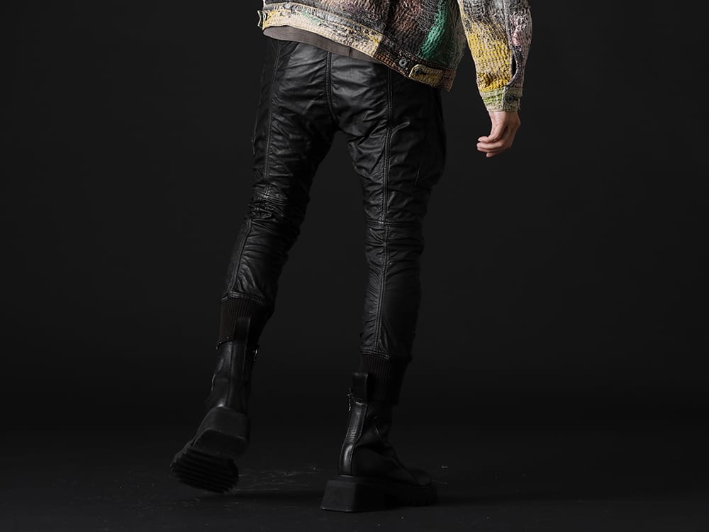 ザ ヴィリジアン / ユリウス 2022-23AW - レザーの光沢感にジップのアクセントを加えた下半身 - VI-3505-04(ゴートレザー リブパンツ) 797FWM1(カウレザー サイド ジップアップ ブーツ) - 3-003