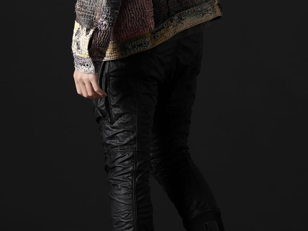 ザ ヴィリジアン 2022-23AW - レザーの光沢感にジップのアクセントを加えた下半身 - VI-3505-04(ゴートレザー リブパンツ) - 3-009