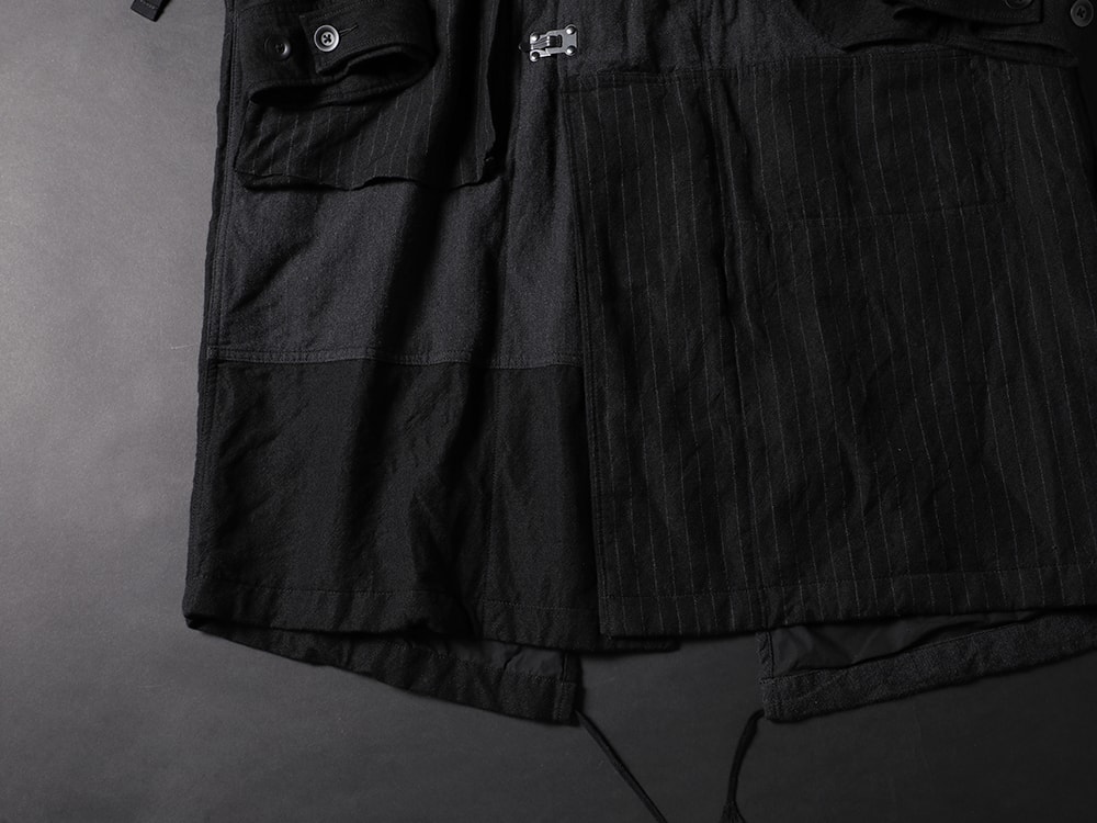 The Viridi-anne(ザ ヴィリジアン) 22-23AW(秋冬) The Viridi-anneとDUELLUMの両面が垣間見える  - VI-3515-06 ウール/リネン コンビネーションコート 2-001