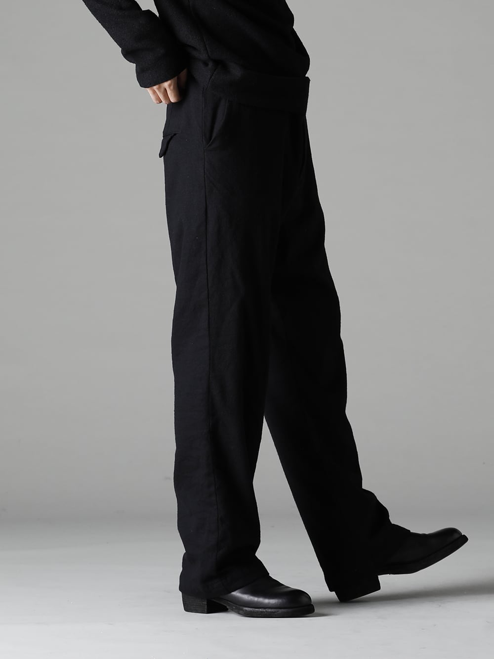 GARMENT REPRODUCTION OF WORKERS 22-23AW   The classic item as a base for everyday fashion. - TTW-wn Wool Bottle Neck Knit Black - Farmers-Trousers-Wool-Black Farmers Trousers Wool Black - 788Z_H Back Zip Boots Double Sole - Horse Full Grain Leather 1-003